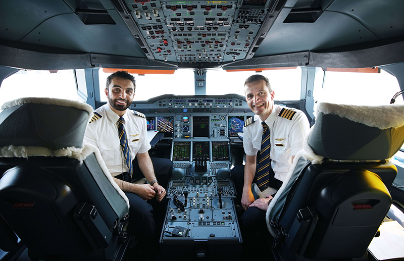 The flight was commanded by Captain Khalid Binsultan and Captain Philippe Lombet
