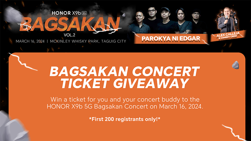 How To Win Tickets for HONOR X9b 5G Bagsakan Concert