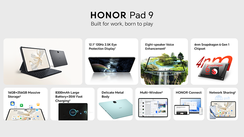 The NEW HONOR Pad 9 is feature packed