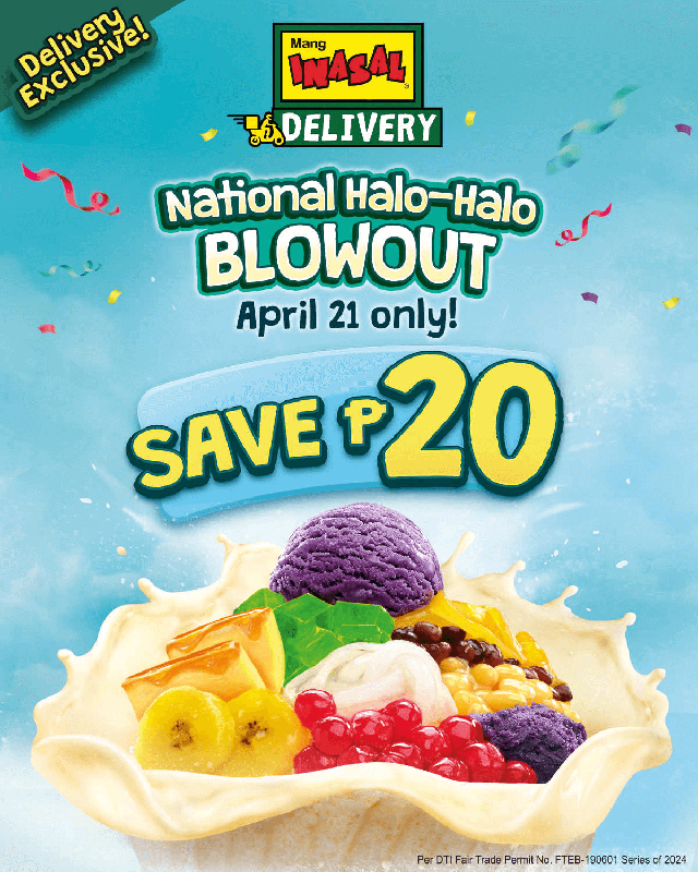 Mang Inasal National Halo Halo Blowout Delivery Exclusive will be on April 21