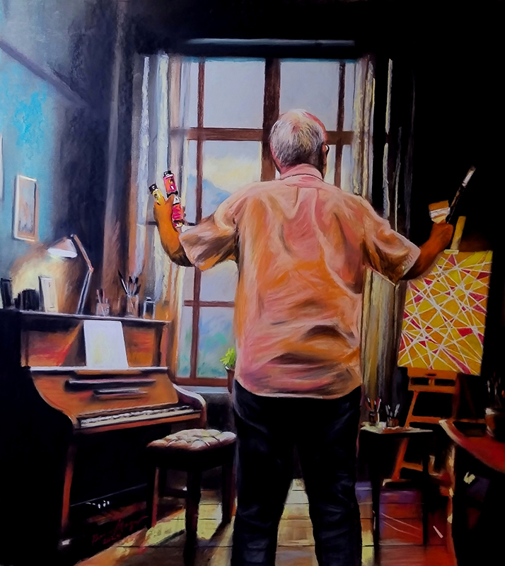 Sa Kumpas ng Musika at Kulay soft pastel on paper 22 x 21 inches 2024