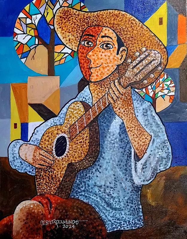 Cesar Del Mundo Harana Acrylic on Canvas 16x12 inches