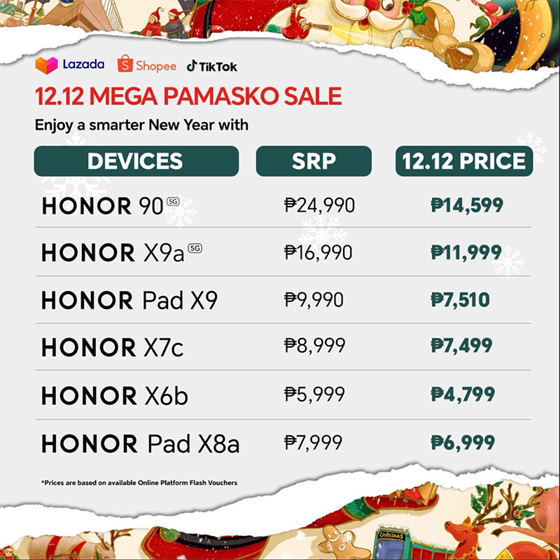 HONOR 12.12 Mega Pamasko Sale Cheat Sheet