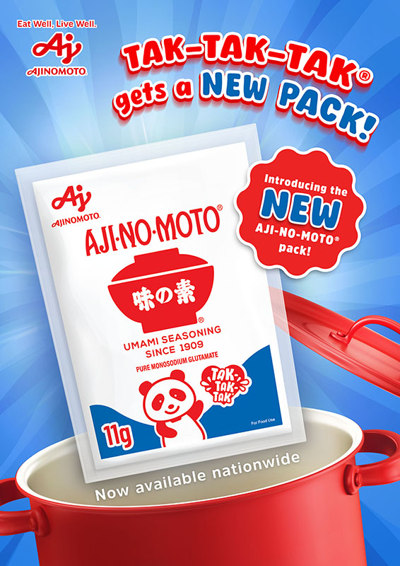 A CONNECTION WITH EVERY GENERATION IN EVERY FILIPINO HOUSEHOLD: AJI-NO-MOTO®’S NEW GLOBAL LOGO AND PACKAGING DESIGN REPRESENTS A TIMELESS JOURNEY WITH AN OPTIMISTIC OUTLOOK KV New Umami Seasoning Pack
