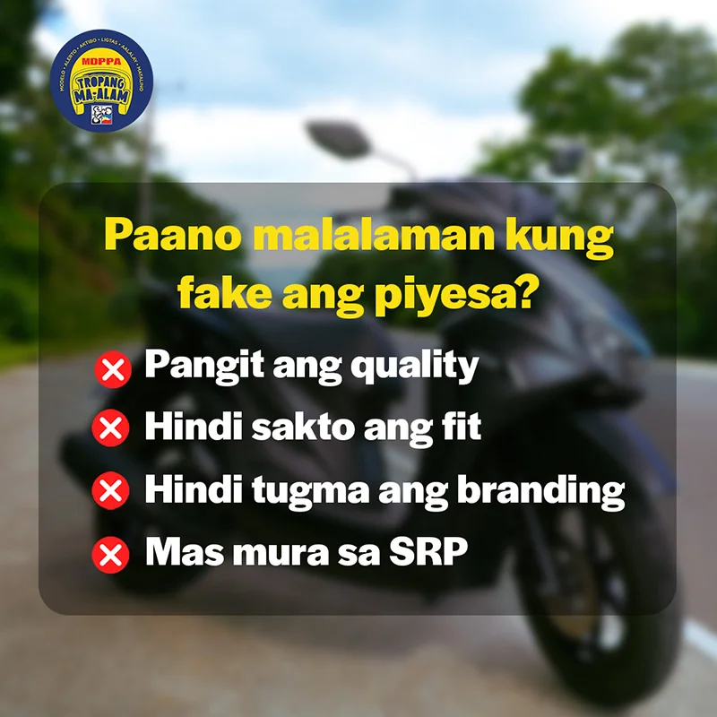 An MDPPA Tip: A Quick Guide on How to Spot Genuine Motorcycle Parts 1 Paano malalaman kung fake ang piyesa