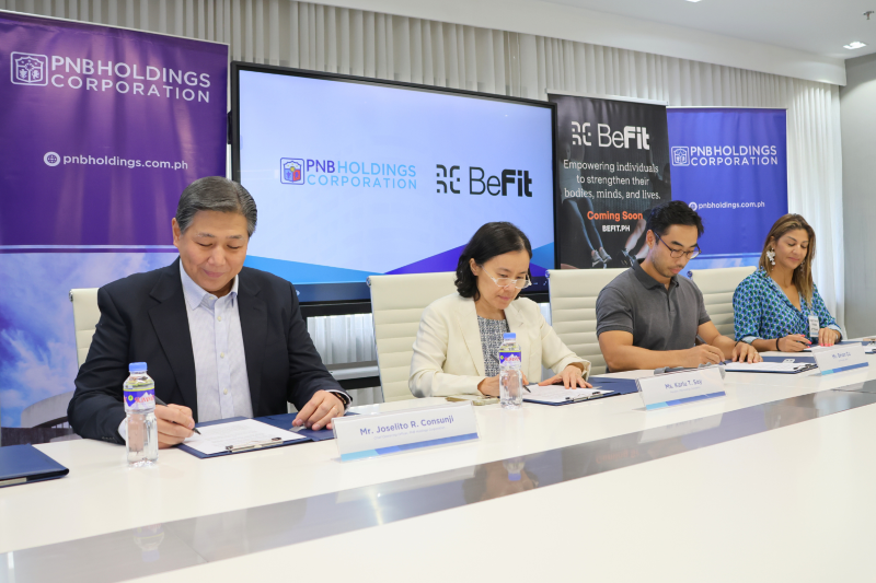 L R PHC COO Joselito R. Consunji PHC President Karlu T. Say BeFit Co founder and Director Brian Cu and BeFit COO Tania Machado