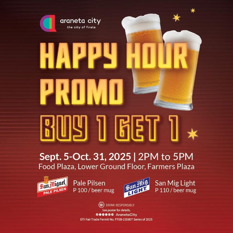Happy Hour Promo at Farmers Plaza