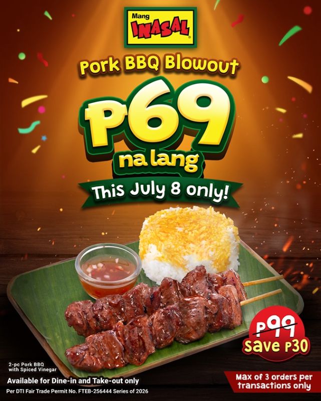 Save the date: Mang Inasal National Pork BBQ Blowout on July 8 PBBQ Blowout 4x5 1