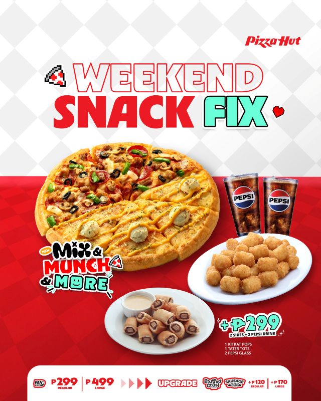 Switch up your Pizza Hut Mix & Munch feast with the new 'Make It a Meal +299' upgrade Pizza Hut Mix Munch More Snack