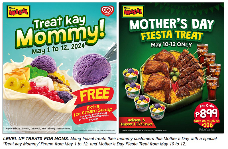 Mang Inasal celebrates Mother Day with back to back treats