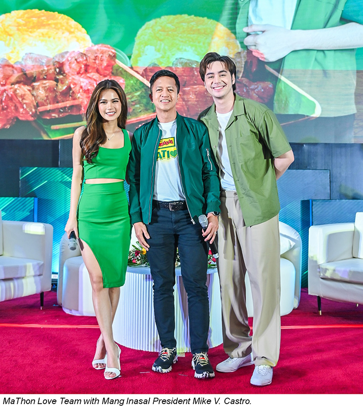Maris and Anthony say ‘yes’ to Mang Inasal as Pork BBQ endorsers MATHON LOVES MANG INASAL MaThon Love Team with Mang Inasal President Mike V. Castro
