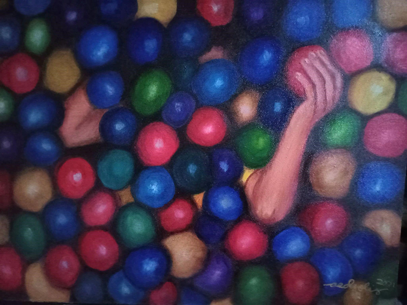 Female Narratives in Paint, on Canvas PR ARTablado Her Art Her Story Unseen Happiness by Aed Solis