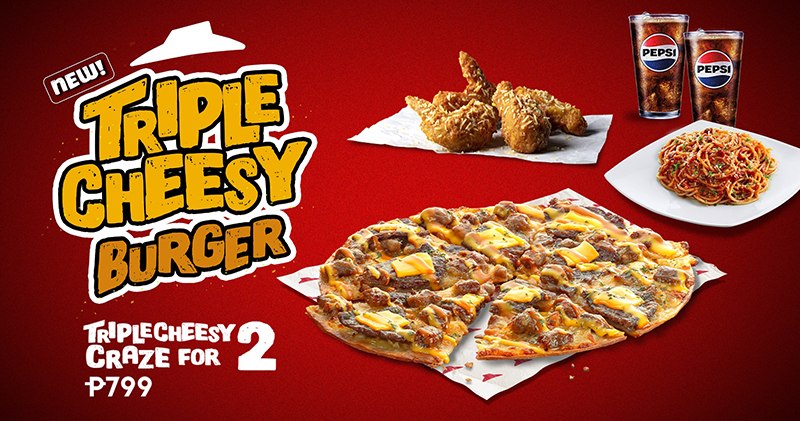 Say Cheese! Pizza Hut's New Burger Pizzais a Cheesy Dream Come True For Everyone PH TRIPLE CB FOR 2