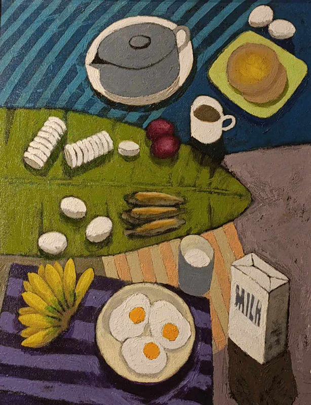 Raeche, Ronna and Rufe harmonize in blue for Robinsons Land ARTablado show PR ARTablado Presents Into the Blue Still Life 010 by Rufe