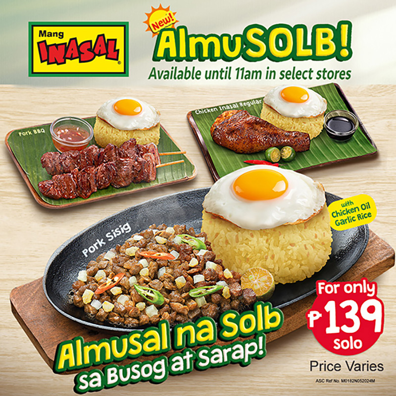 Mang Inasal launches AlmuSOLB Breakfast Meals AlmuSOLB