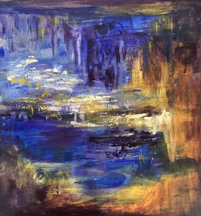 Zata Aquino mounts First Solo Exhibit Sining sa Paleta Enchanted Acrylic on Canvas 15 3 4 x 15 3 4 2024